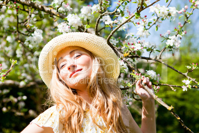 beautiful young girl happy in summer outdoor