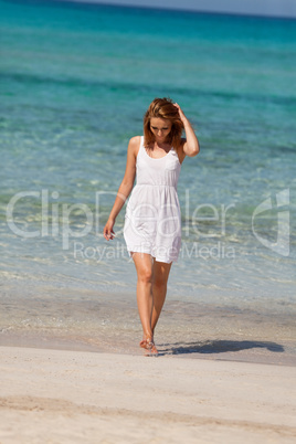 beautiful happy woman on the beach lifestyle summertime