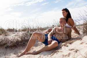 young attractive couple in summer holiday