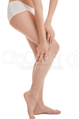 attractive woman legs isolated on white