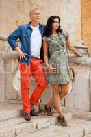 Young attractive couple in summer fashion