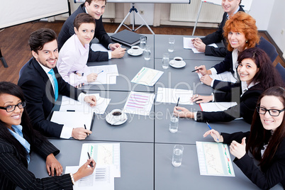 business team on table in office conference