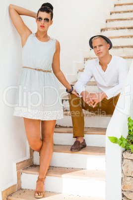 Elegant trendy young couple