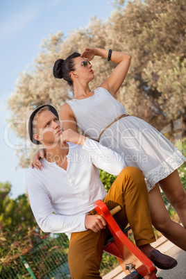 Elegant trendy young couple