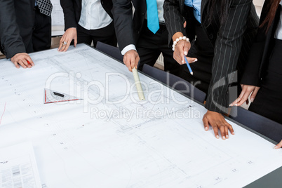 business people team in office presentation plan