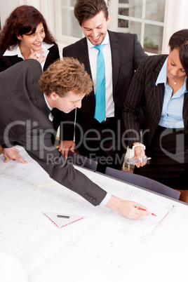 business team looking architecture project