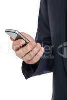 adult businessman with smartphone mobilephone isolated