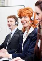 callcenter team business people with headphone