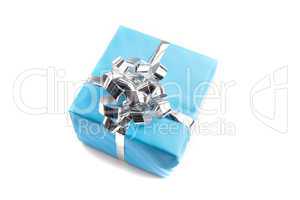 colorfull gift present with shiny ribbons isolated