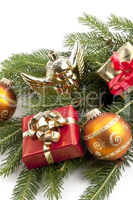 colorfull gift present with shiny ribbons isolated