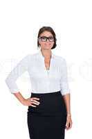 smiling young successful business woman isolated