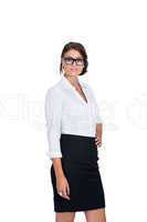 smiling young successful business woman isolated