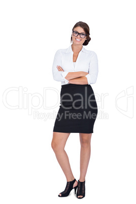 smiling young successful business woman isolated