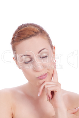 young beautiful woman portrait  emotion isolated
