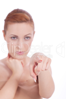 young beautiful woman portrait  emotion isolated