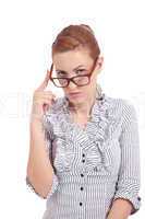 young succssesful woman with glasses natural look