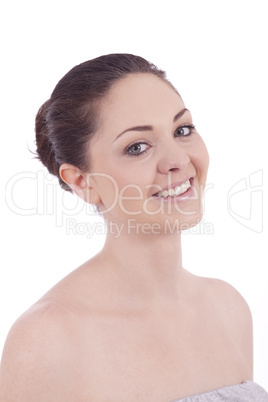 beautiful young smiling woman with healthy skin