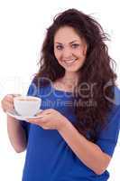 beautiful young woman with cup of coffee