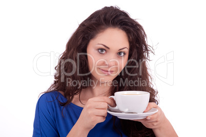 beautiful young woman with cup of coffee