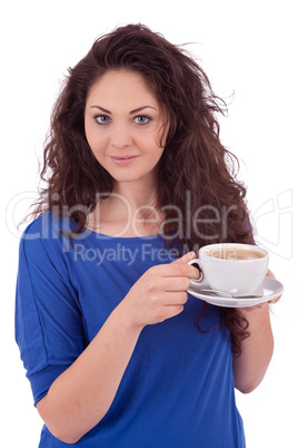 beautiful young woman with cup of coffee