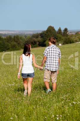 young love couple smiling outdoor in summer