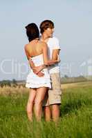 young love couple smiling outdoor in summer