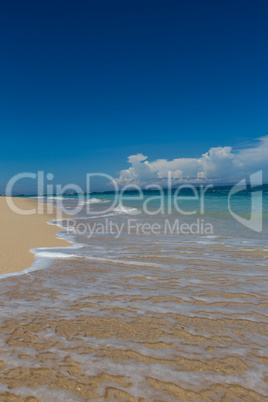 Beautiful tropical beach with lush vegetation