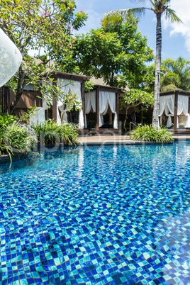 Person swimming in a pool in Bali