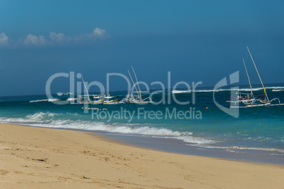 Beautiful tropical beach with lush vegetation