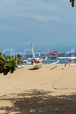 Beautiful tropical beach with lush vegetation