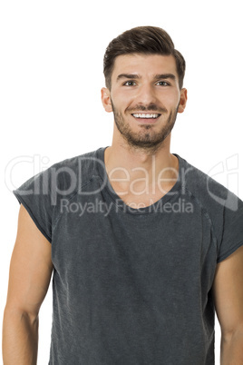 Handsome bearded young man with a lovely smile