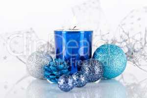 festive glitter christmas decoration silver blue