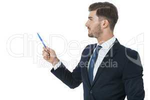 Stylish young businessman doing a presentation
