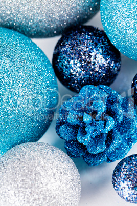 festive glitter christmas decoration silver blue