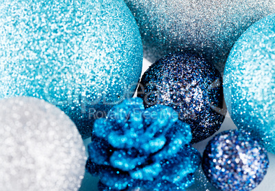 festive glitter christmas decoration silver blue