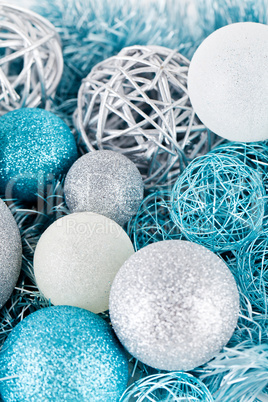 festive glitter christmas decoration silver blue