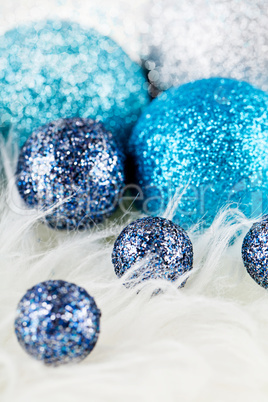 festive glitter christmas decoration silver blue