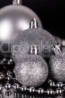 christmas decoration in silver on black