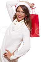 Happy vivacious Christmas shopper