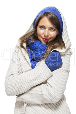 Close up Smiling Woman in Winter Outfit