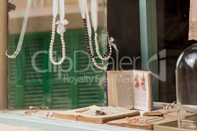beautiful romantic jewelry accessory decorative in shop window