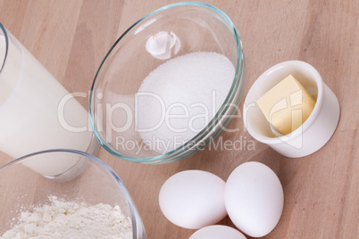 Baking ingredients in the kitchen