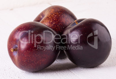 Fresh ripe red plums