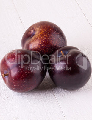 Fresh ripe red plums