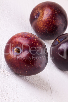 Fresh ripe red plums