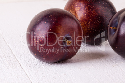 Fresh ripe red plums