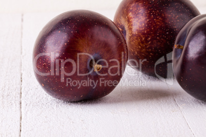 Fresh ripe red plums