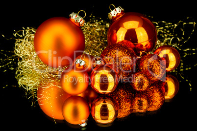 christmas decoration in orange on black