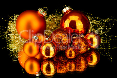 christmas decoration in orange on black