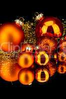 christmas decoration in orange on black